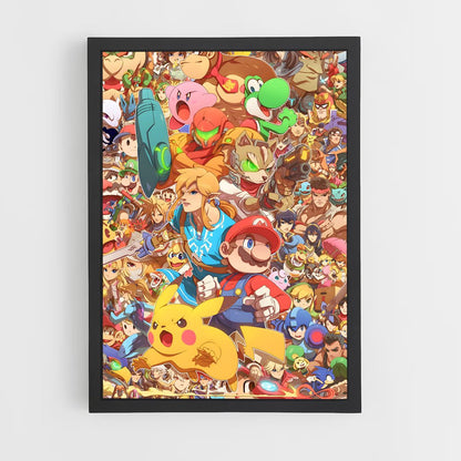 super-smash-bros-5 cadre Noir
