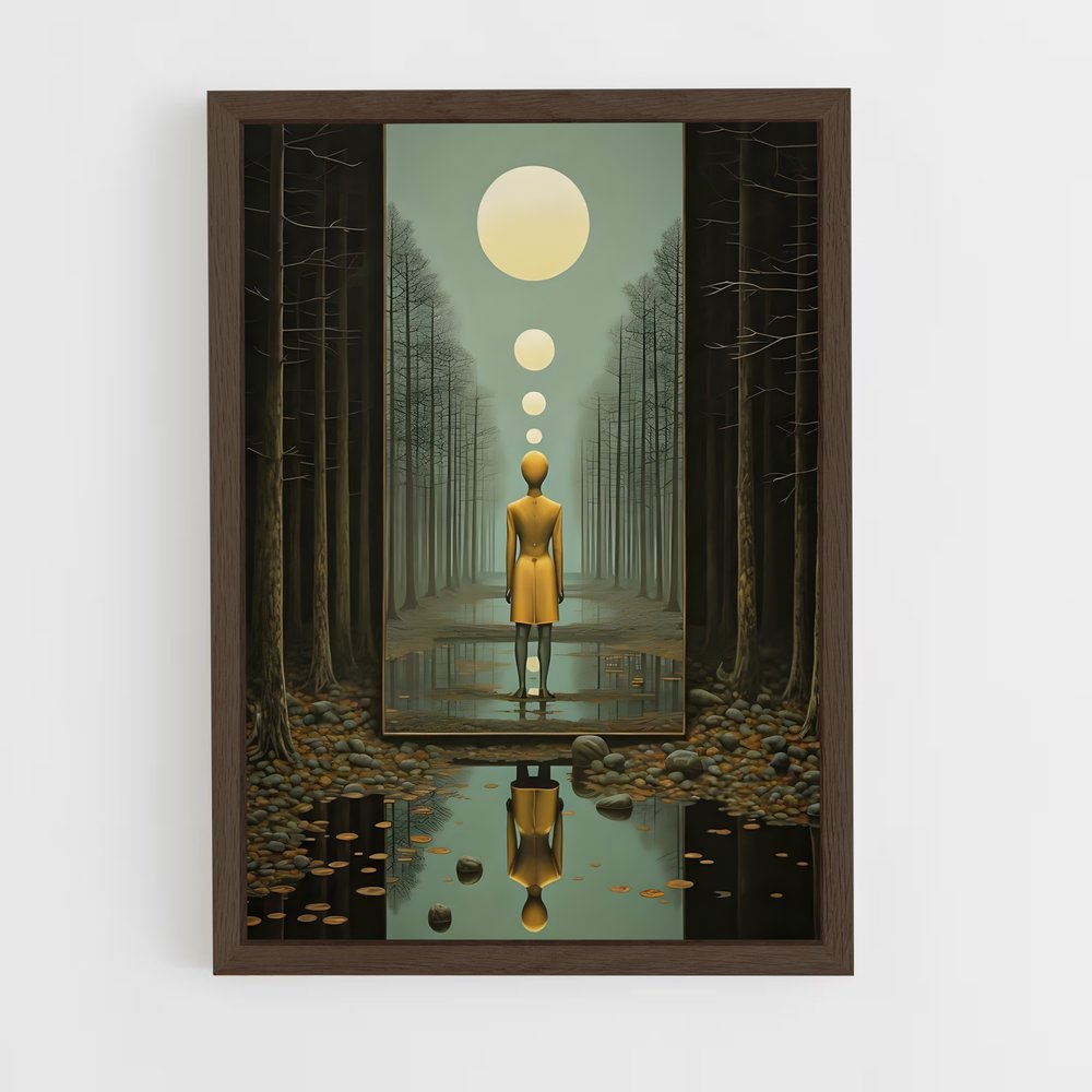 surrealism-11 cadre Bois foncé