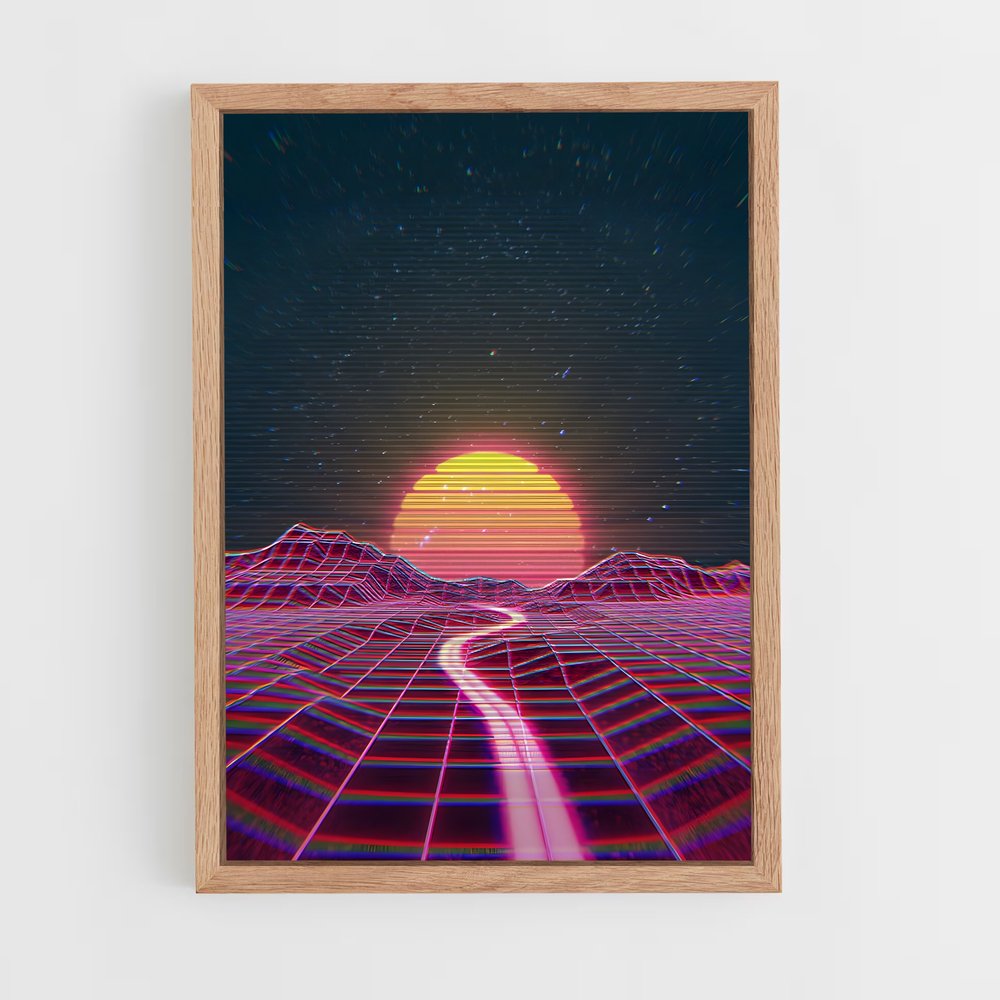synthwave-7 cadre Bois clair