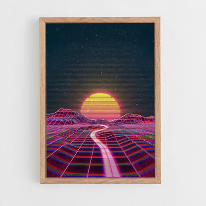 synthwave-7 cadre Bois clair