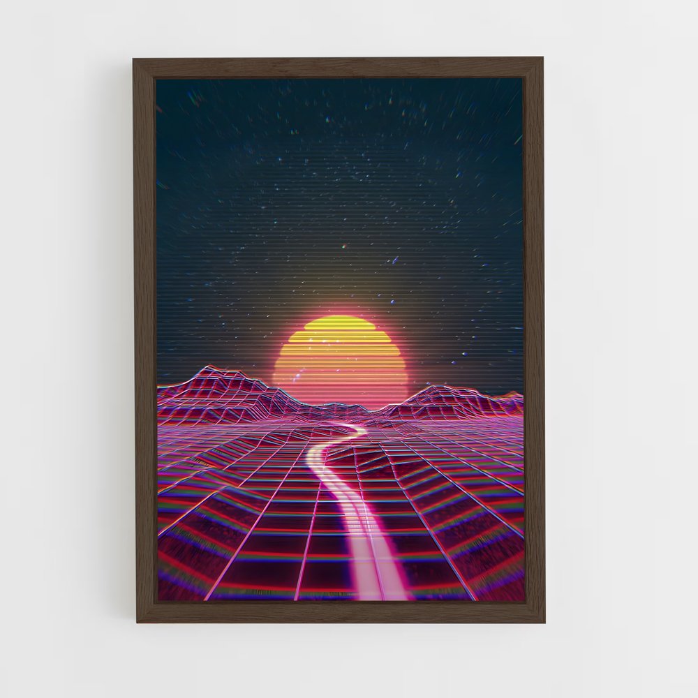 synthwave-7 cadre Bois foncé