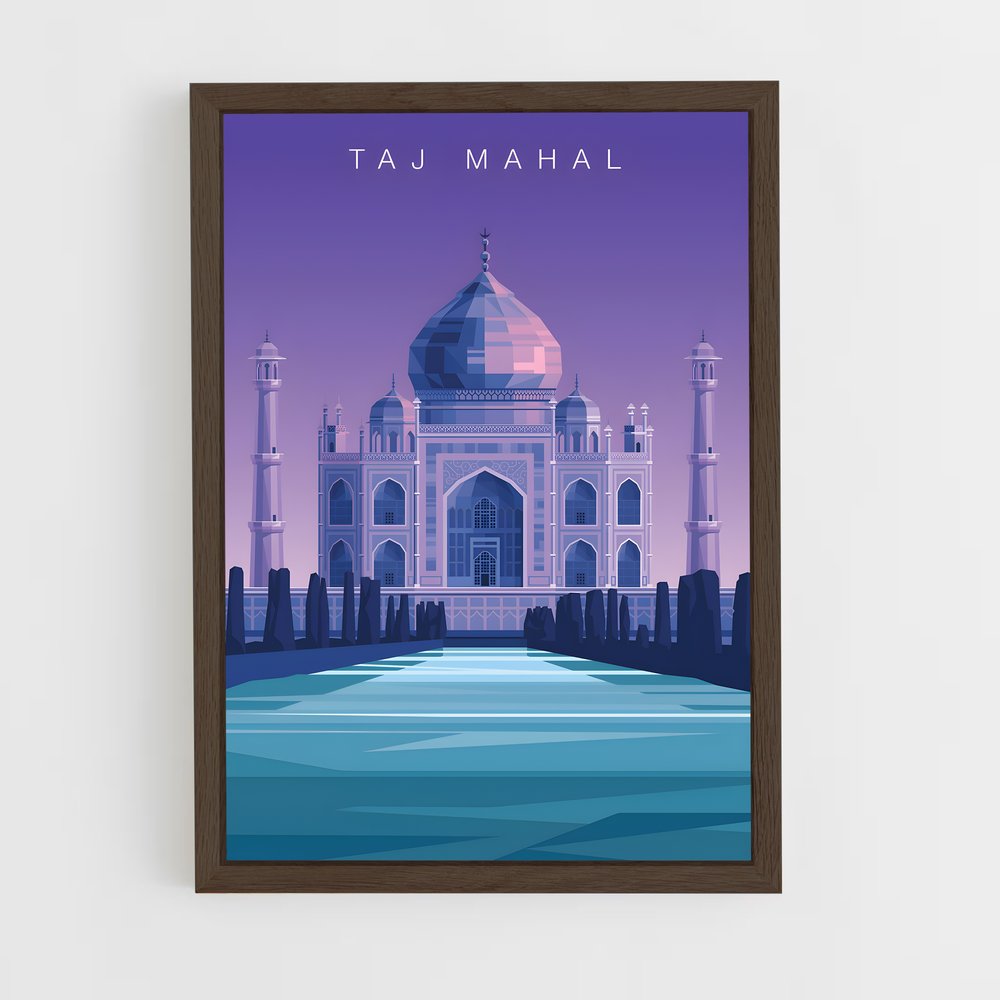 taj-mahal-2 cadre Bois foncé
