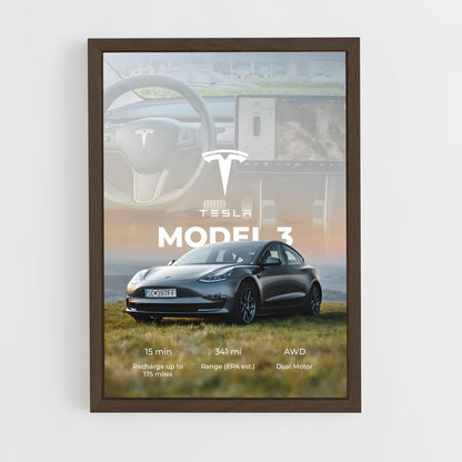 tesla-11 cadre Bois foncé