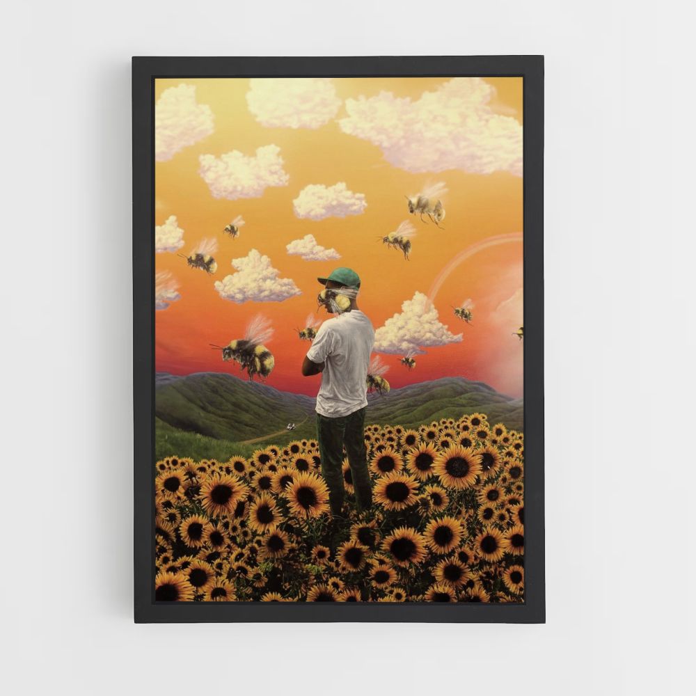 Sunflower Bees Poster