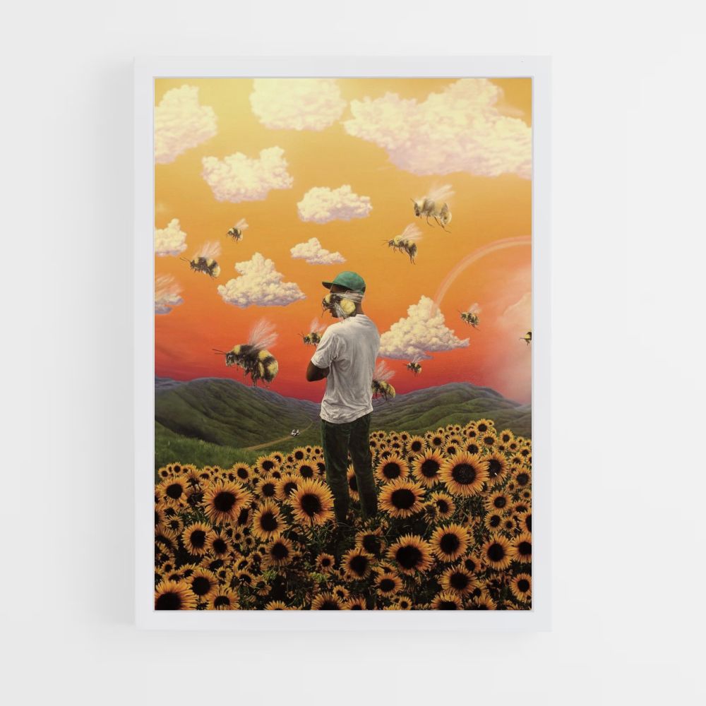 Sunflower Bees Poster