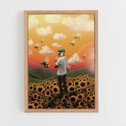 Sunflower Bees Poster