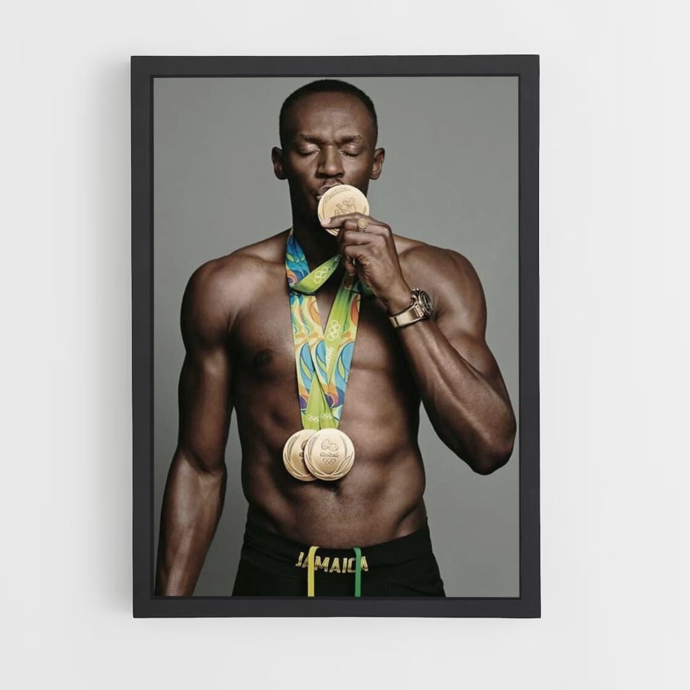 Usain Bolt Medal Poster