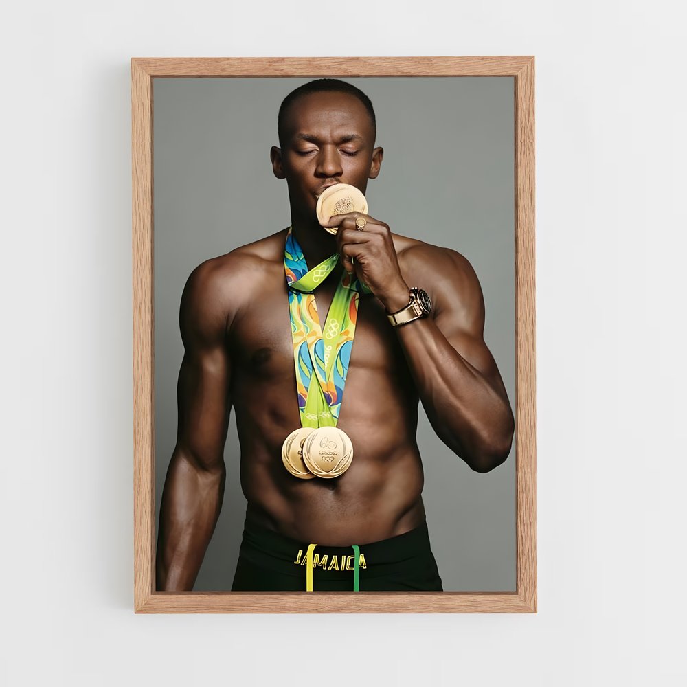 usain-bolt-2 cadre Bois clair