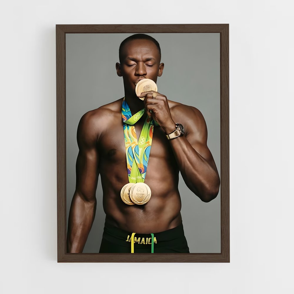 usain-bolt-2 cadre Bois foncé
