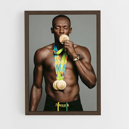usain-bolt-2 cadre Bois foncé