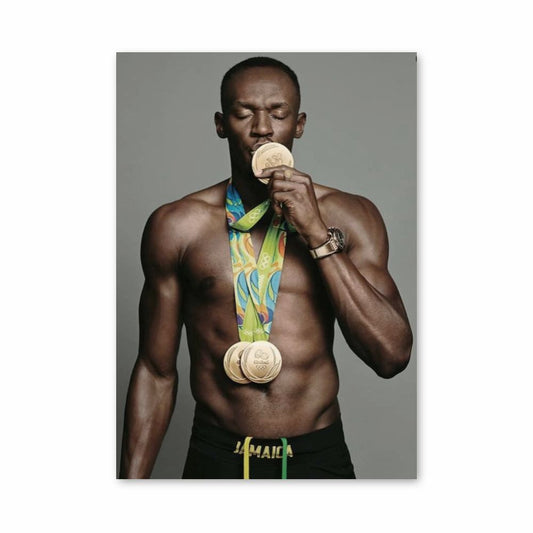 Usain Bolt Medal Poster