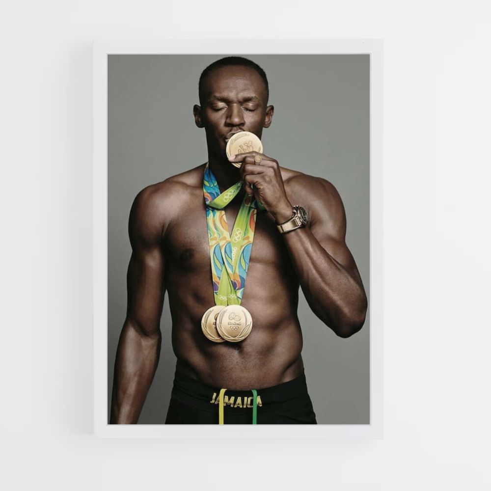 Usain Bolt Medal Poster