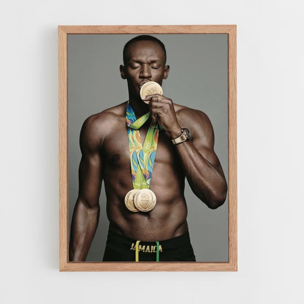 Usain Bolt Medal Poster