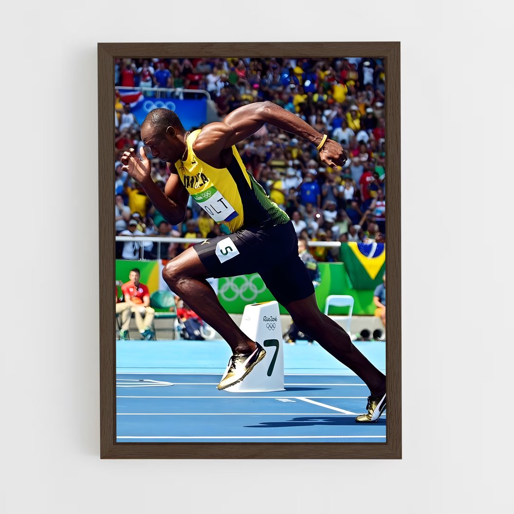 usain-bolt-4 cadre Bois foncé