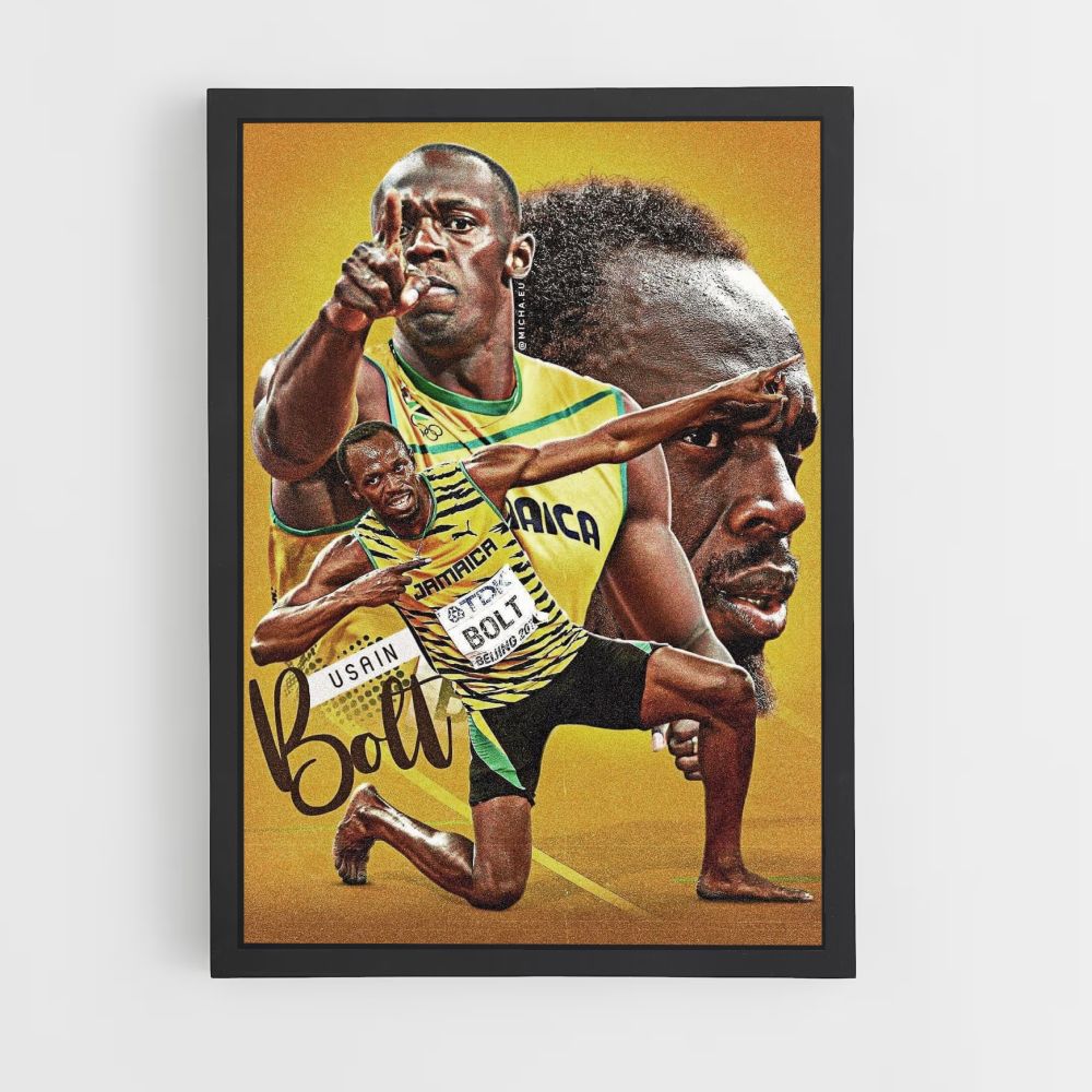 Usain Bolt Yellow Poster