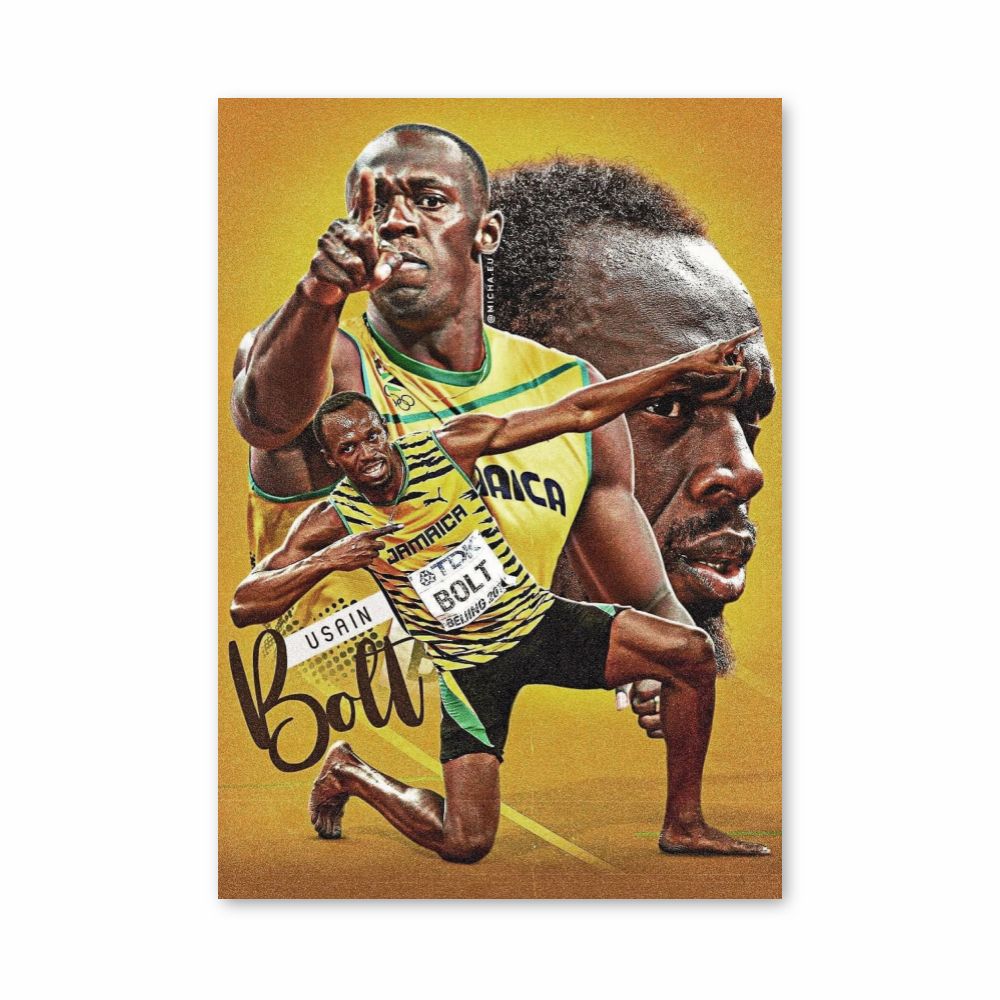 Usain Bolt Yellow Poster