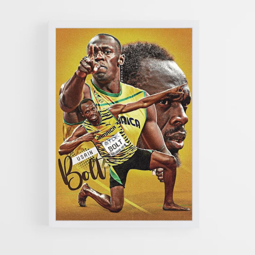 Usain Bolt Yellow Poster