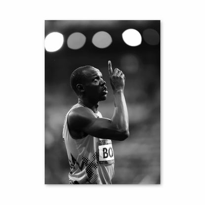 Usain Bolt Black and White Poster