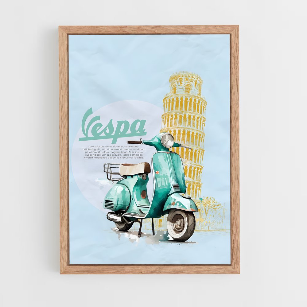 vespa-6 cadre Bois clair