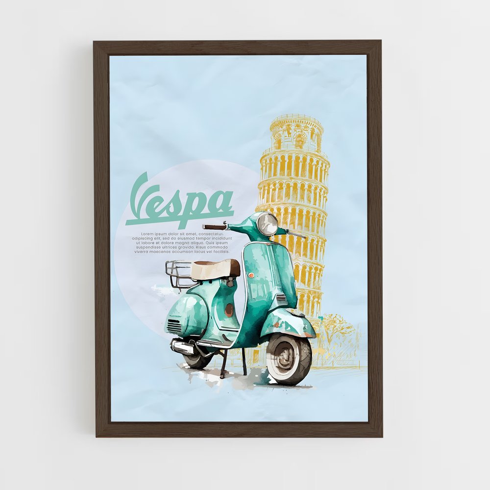 vespa-6 cadre Bois foncé