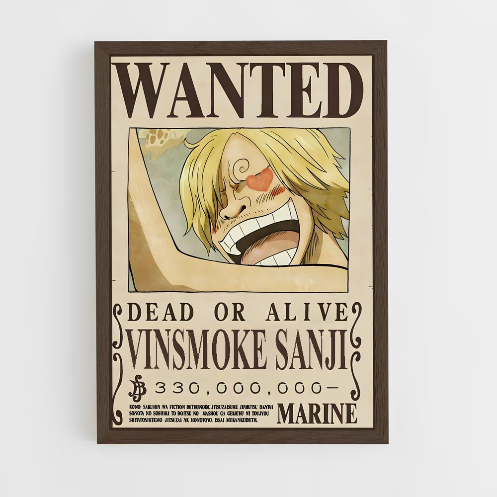 wanted-one-piece-1 cadre Bois foncé