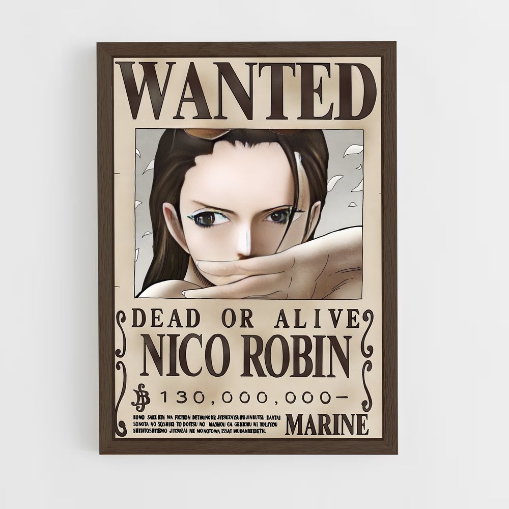 wanted-one-piece-10 cadre Bois foncé