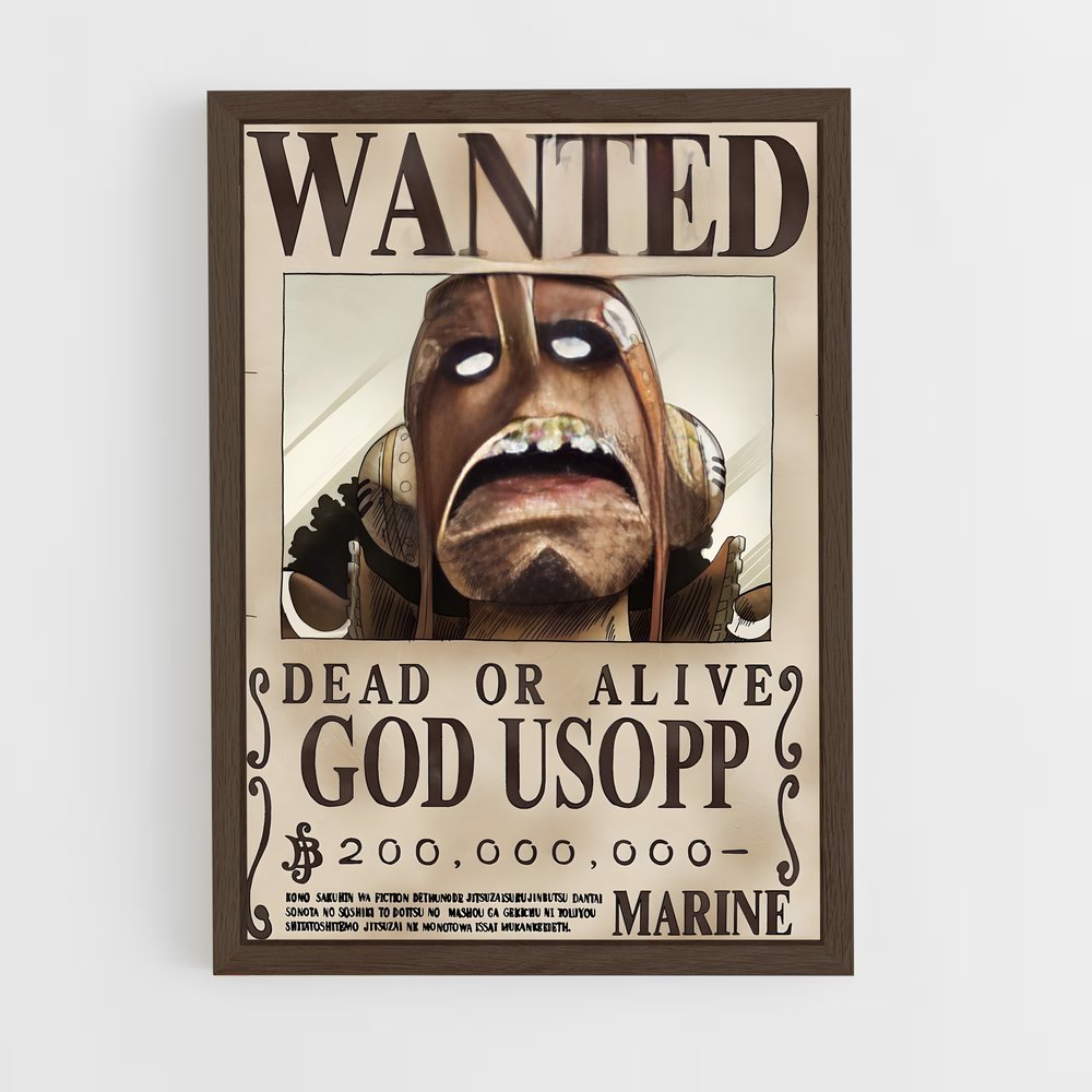 wanted-one-piece-8 cadre Bois foncé