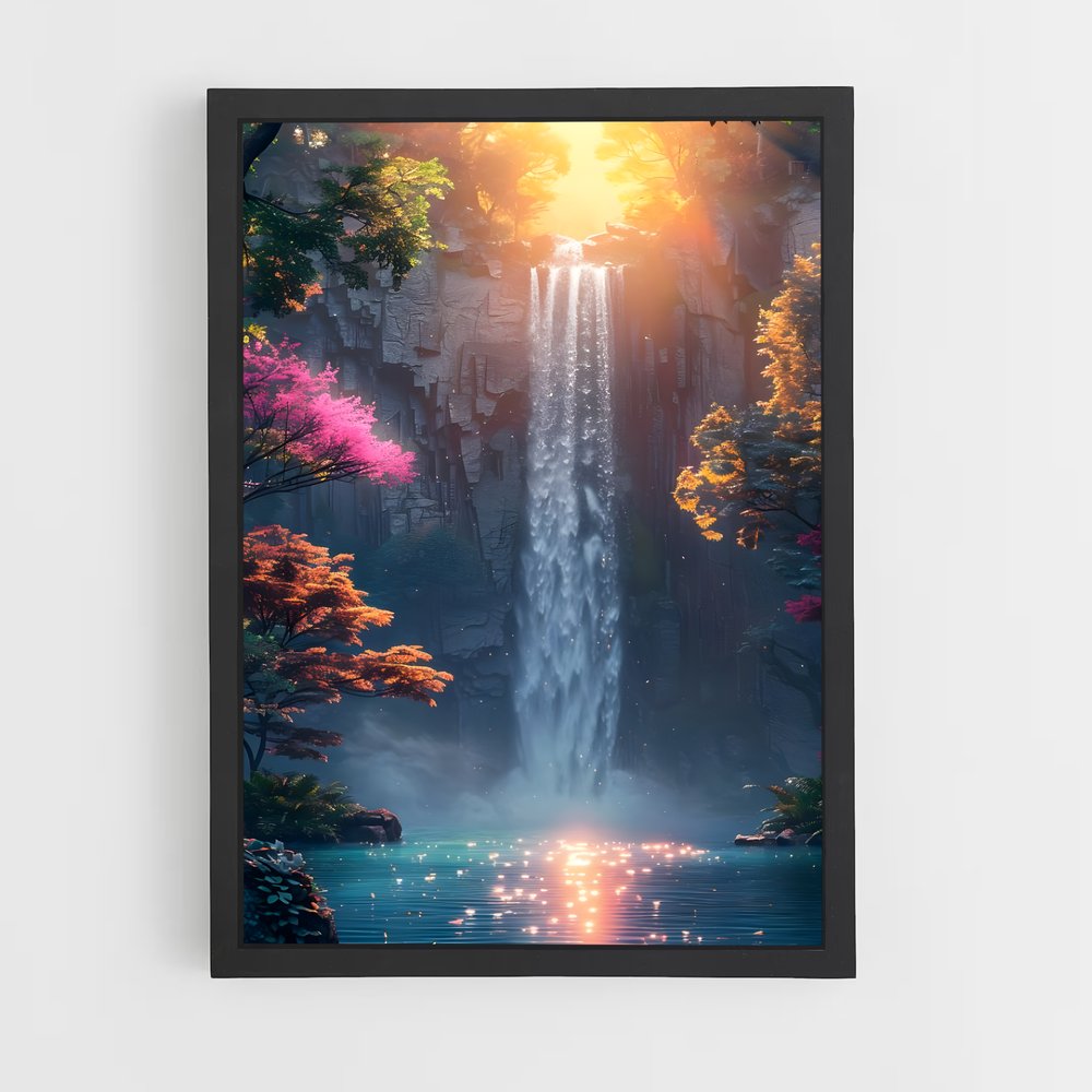 waterfall-9 cadre Noir