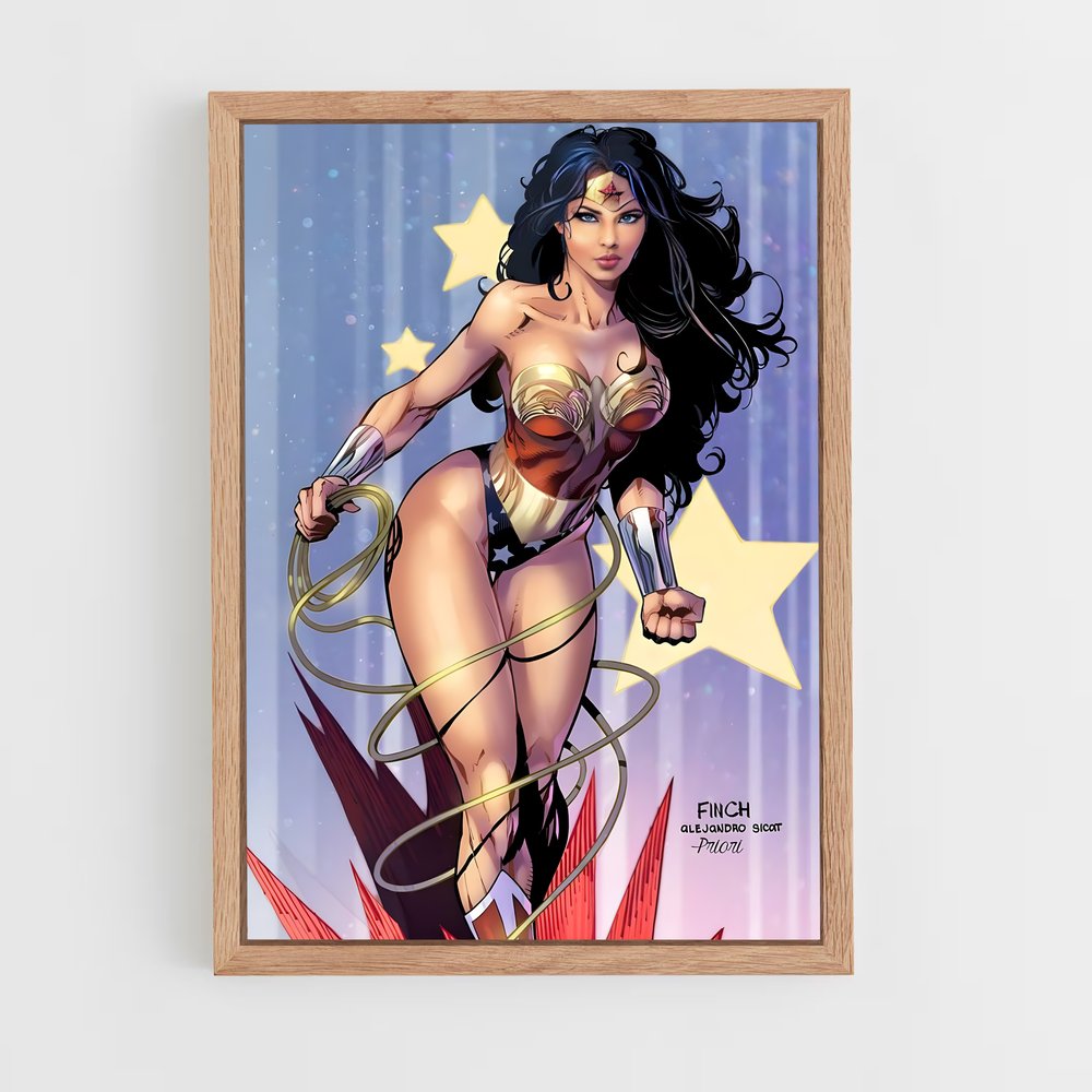wonder-woman-6 cadre Bois clair