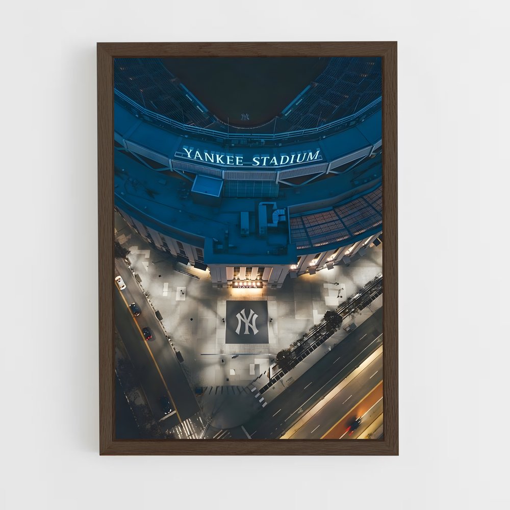 yankees-10 cadre Bois foncé