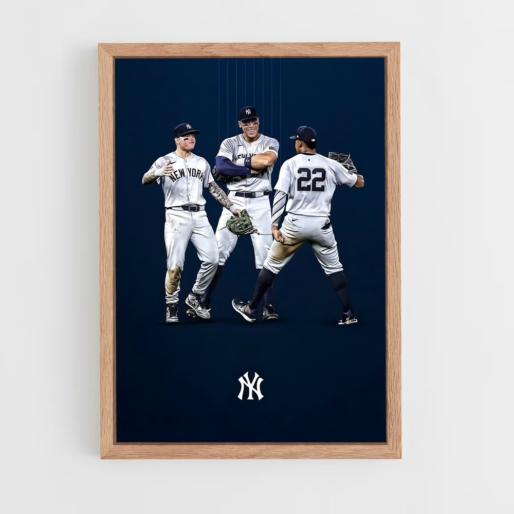 yankees-12 cadre Bois clair