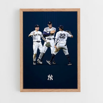 yankees-12 cadre Bois clair