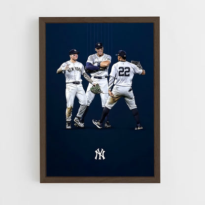 yankees-12 cadre Bois foncé