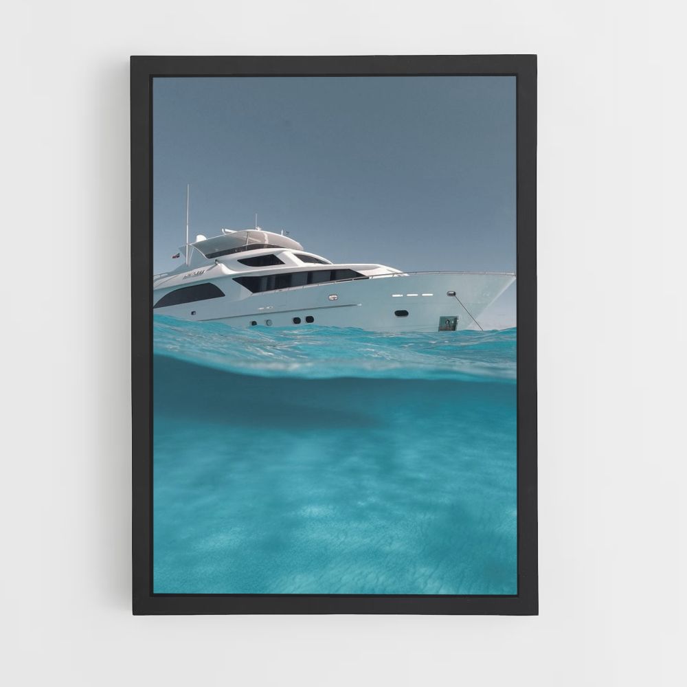 Turquoise Water Yacht Poster