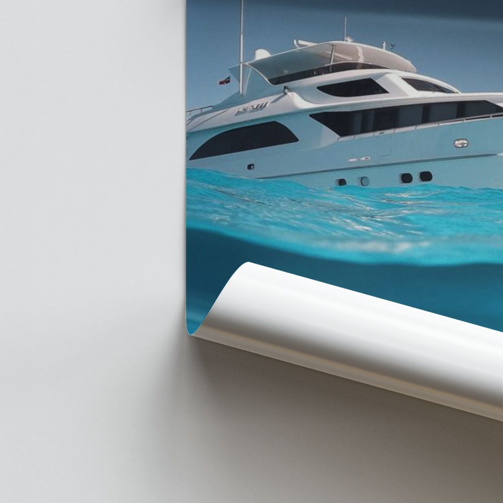 Turquoise Water Yacht Poster