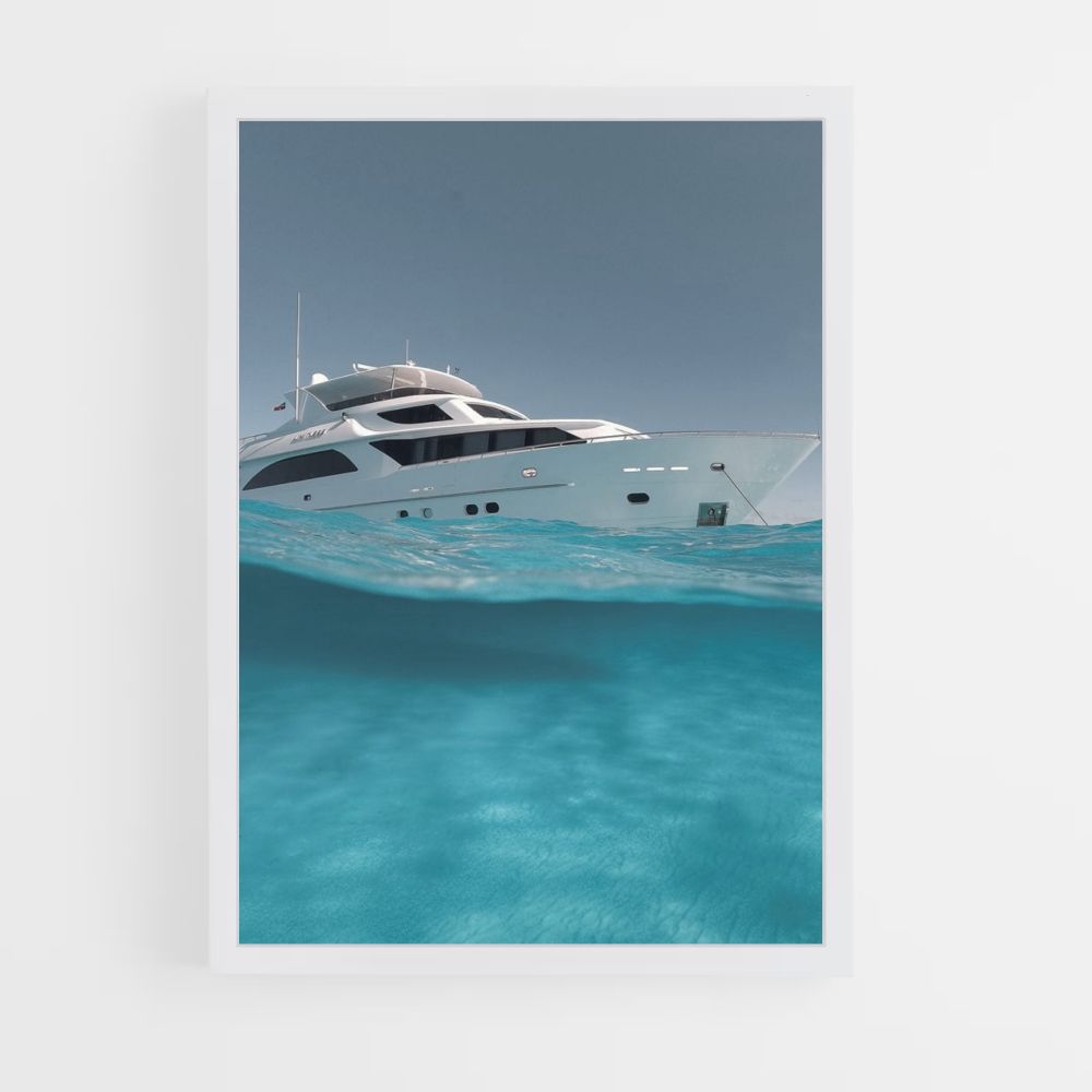 Turquoise Water Yacht Poster