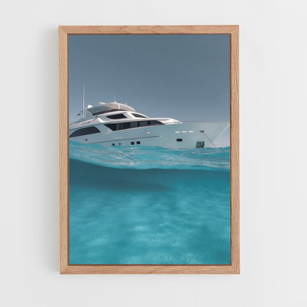 Turquoise Water Yacht Poster